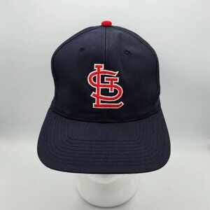 Vintage St. Louis Cardinals Hat Men Blue Twins Enterprise MLB Snap Back Cap EUC